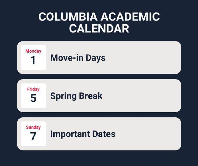 Columbia Academic Calendar 20232024 Important Dates